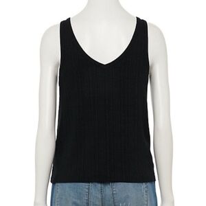 SO double V Neck knotted front tank top Woman’s Juniors size XL black